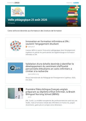 Veille Pédagogique 25 Août 2026