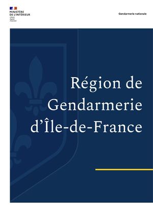 Plaquette de présentation de la Région de Gendarmerie d’Île-de-France