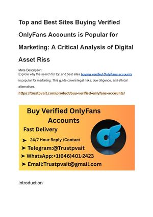 Top And Best Sites Buying Verified Only Fans Accounts Is Popular For Marketing