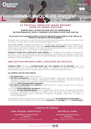 Communique Presse Festival Objectif Image Pays Catalan 2026