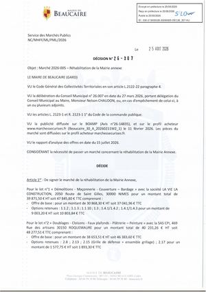 Fichier Parution Des Décisions N°26 307 à 26 308