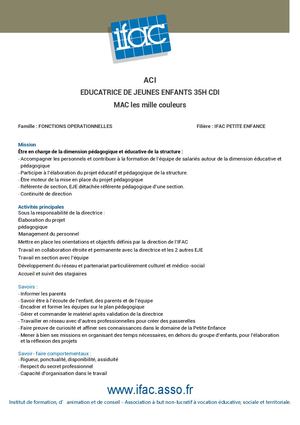 Educateur Trice Jeunes Enfants - CDI - Marseille