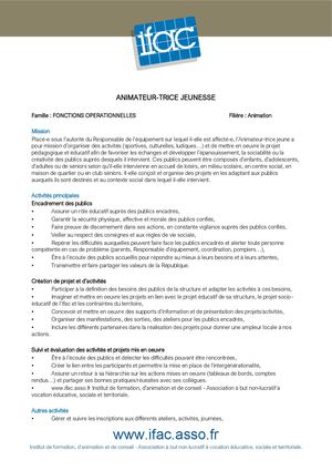 Animateur .trice Jeunesse- CDI - Saint Martin De Crau