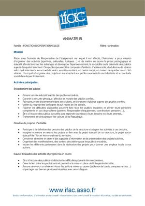 Animateur Trice -CDDU - Peynier