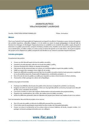1. Animateur -CDII -Avignonet Lauragais