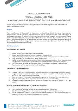 ANIMATEUR TRICE - CEE -ST MATHIEU 08 2026