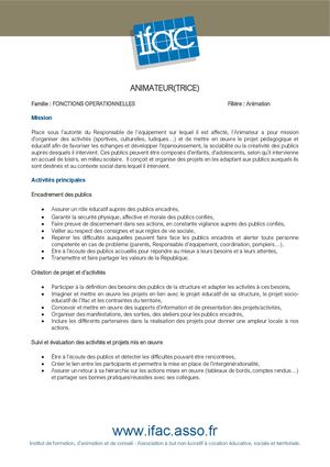 Animateur Trice - CDDU - Opio