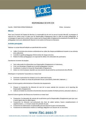 Coordinateur Trice - CDI - St Martin De Crau