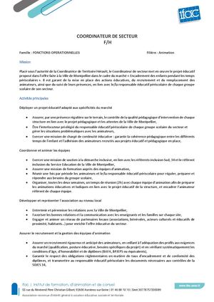 Coordinateur Secteur H -F -CDI - MONTPELLIER