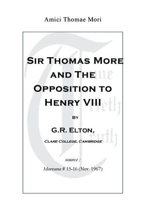 MOR 015 - Sir Tm & The Opposition To Henry VIII
