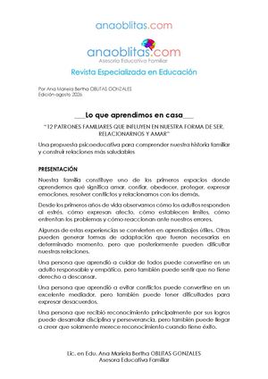Lo que aprendimos en casa