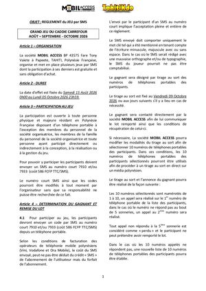Reglement Mobil Acess Grand Jeu Carrefour 080910 2026