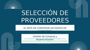 Zep-Grupo3 - Selección De Proveedores