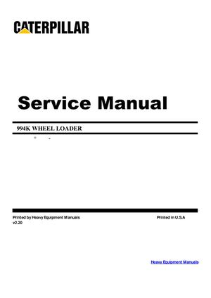 Caterpillar 994K Service Repair Manual PDF