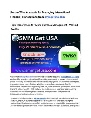 Secure Wise Accounts For Managing International Financial Transactions From Smmgetusa Com