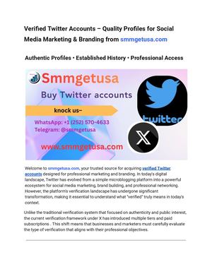 Verified Twitter Accounts – Quality Profiles For Social Media Marketing & Branding From Smmgetusa Com