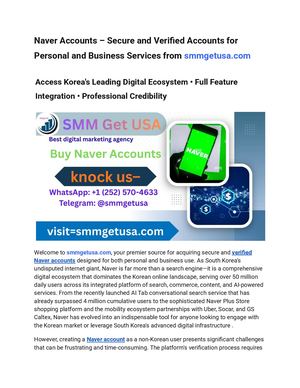 Naver Accounts – Secure And Verified Accounts For Personal And Business Services From Smmgetusa Com (1)