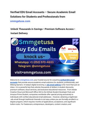 Verified Edu Email Accounts – Secure Academic Email Solutions For Students And Professionals From Smmgetusa Com