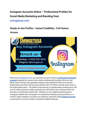 Instagram Accounts Online – Professional Profiles For Social Media Marketing And Branding From Smmgetusa Com