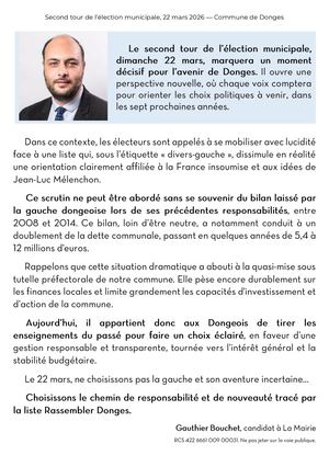 Tract Rassembler Donges d'entre-deux tours