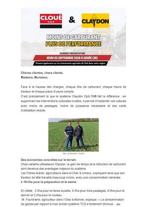 Cloué SAS & Claydon - Moins de carburant, plus de performance????