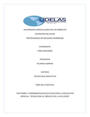Software Y Herramientas Educativas Para La Educación Especial