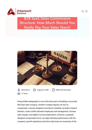 B2B SaaS Sales Commission Structure: How Much Should You Really Pay Your Sales Team?