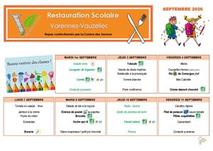 Menu Septembre 2026