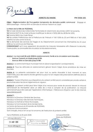 Arrêté 26 08 2026