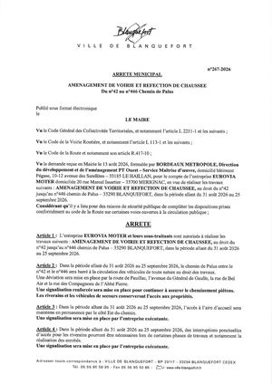 Arrêté n°267-2026