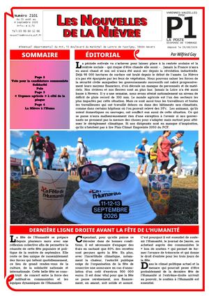2101 Les Nouvelles De La Nièvre Du 21 Août Au 4 Septembre 2026