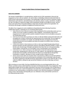 Amateur FA Participant Engagement Plan 2025
