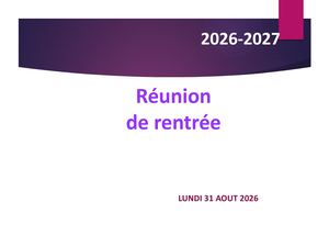 Diapo Rentrée 2026