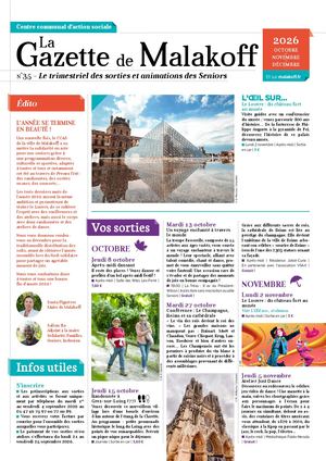 Gazette des Seniors n°35 - octobre à décembre 2026