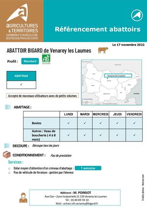 ABATTOIR VENARAY LES LAUMES 11.2022