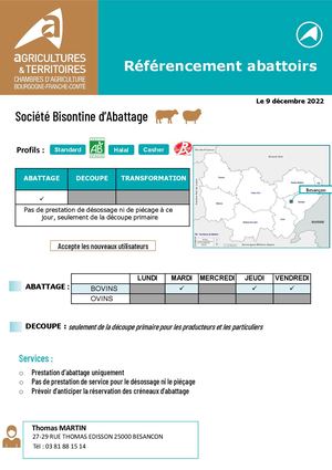 ABATTOIR DE BESANCON 12.2022