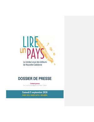 Lire Un Pays 2026 DOSSIER DE PRESSE
