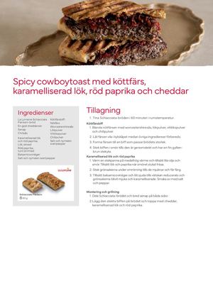 Spicy cowboytoast med köttfärs, karamelliserad lök, röd paprika och cheddar