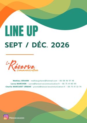 Line Up sept.déc 2026