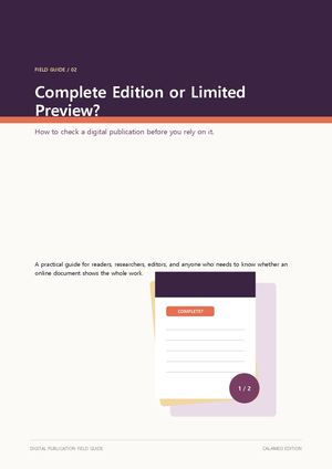 Complete Edition or Limited Preview? How to Check a Digital Publication Before You Rely on It