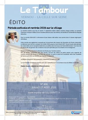 TAMBOUR 406 - JUILLET - AOÛT 2026