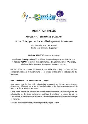 APPOIGNY, TERRITOIRE D’AVENIR Attractivité, patrimoine et développement économique