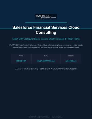 Salesforce Financial Services Cloud Consulting