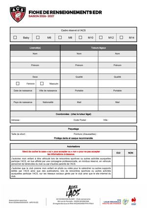 Fiche renseignements ADR Ac SOISSONS RUGBY