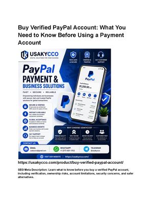 Buy Verified Pay Pal Account What You Need To Know Before Using A Payment Account