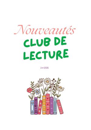 Nouveautés Club De Lecture