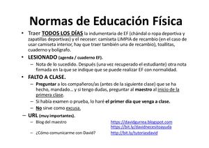 2026-2027 Normas De Educación Física