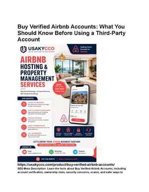 Buy Verified Airbnb Accounts What You Should Know Before Using A Third Party Account