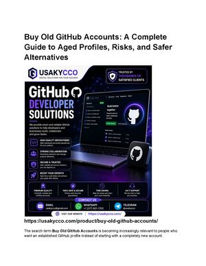 Buy Old Git Hub Accounts A Complete Guide To Aged Profiles, Risks, And Safer Alternatives