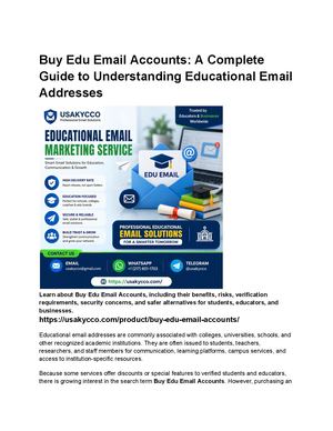 Buy Edu Email Accounts A Complete Guide To Understanding Educational Email Addresses